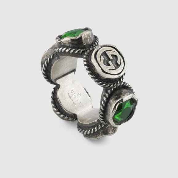 Gucci Jewelry - Gucci Green Swarovski Crystal Band Ring